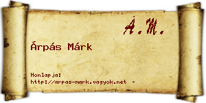 Árpás Márk névjegykártya